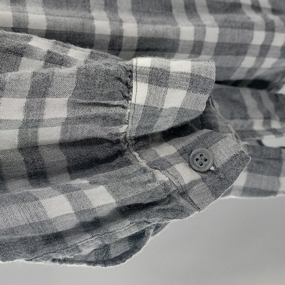 Lane Bryant Gray Checkered Button-Up Shirt - Picture 13 of 15